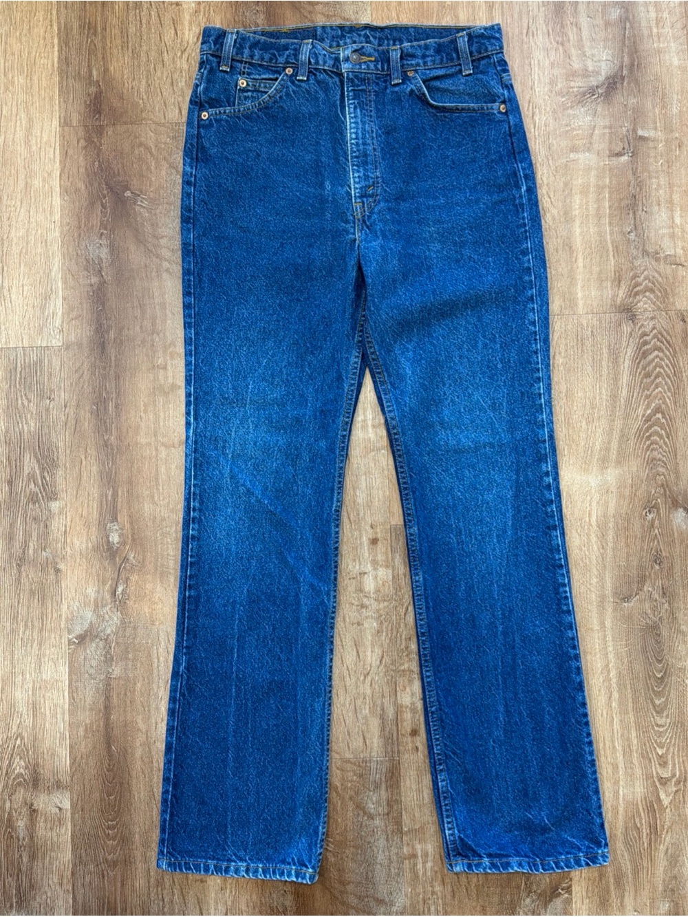 Vintage Levi’s 517 Jeans Orange Tab Men 34x34 Blue Bootcut Made in USA 90s Denim